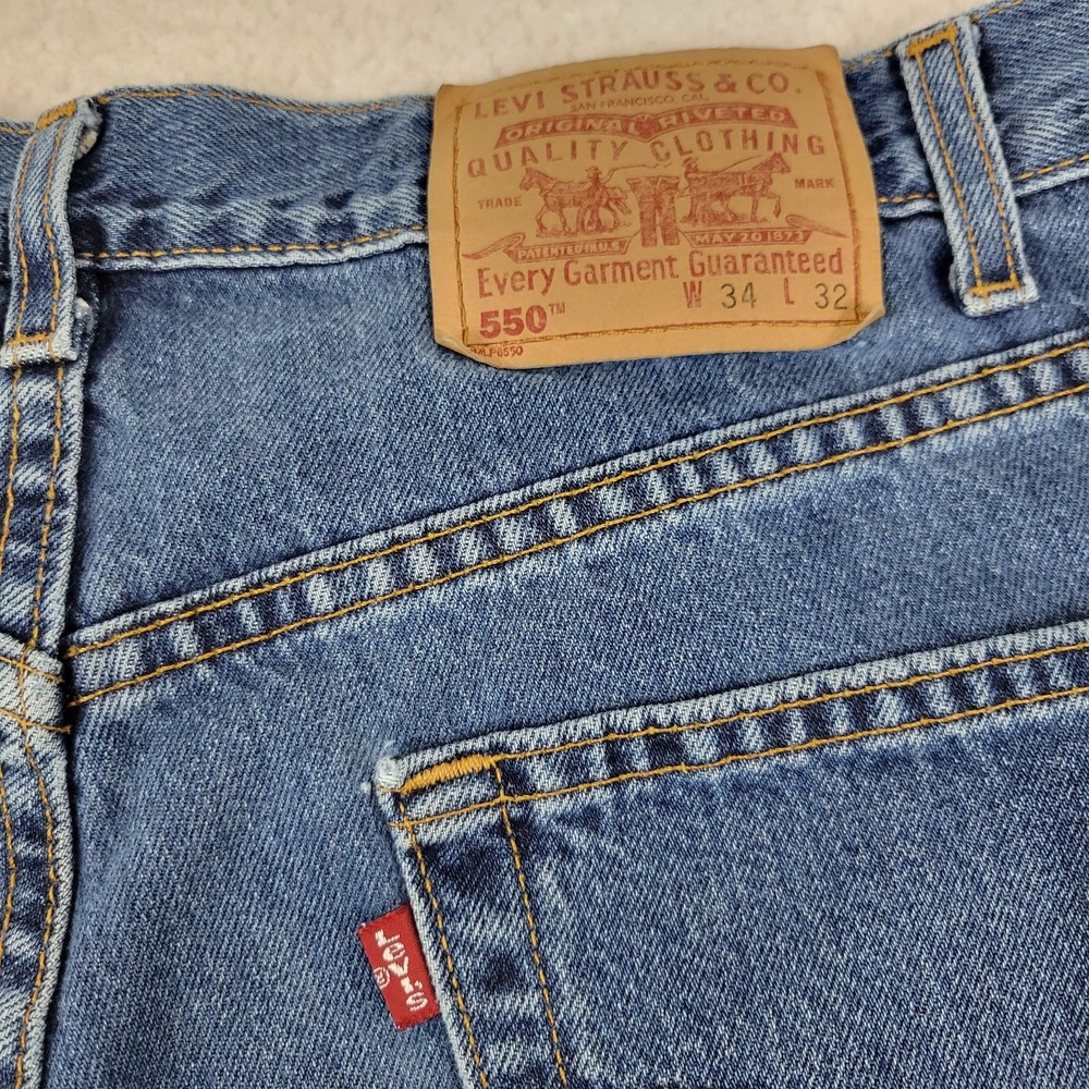 Vintage Levis 550‎ Jeans Mens 34x31.5 Relaxed Fit Tapered Leg Canada 90s Denim - Picture 10 of 10